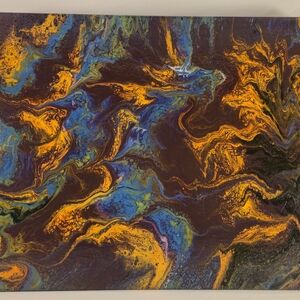 Vibrant Abstract Canvas Art in Blue and Orange